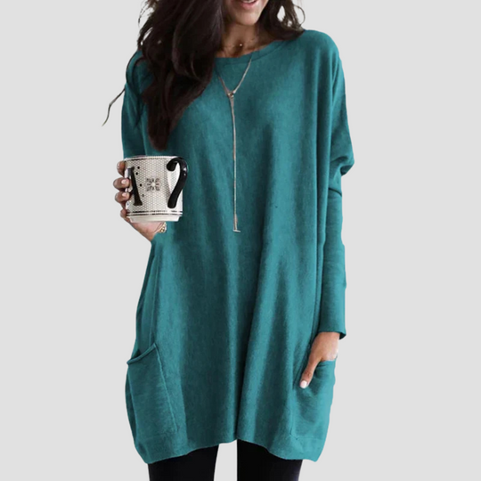 Women's Oversized Tunic Sweater for Relaxed Comfort