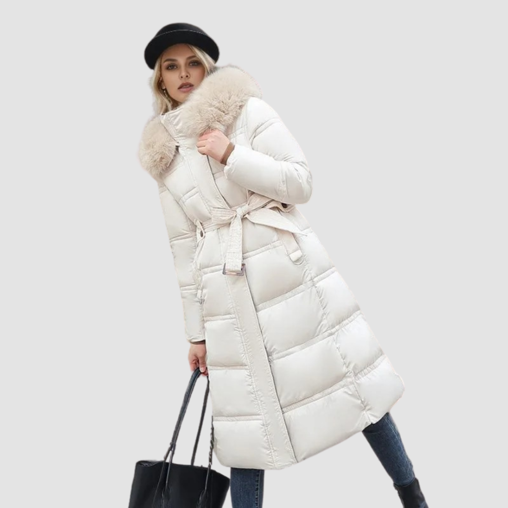 Women Modern Fur-Collar Long Puffer Coat