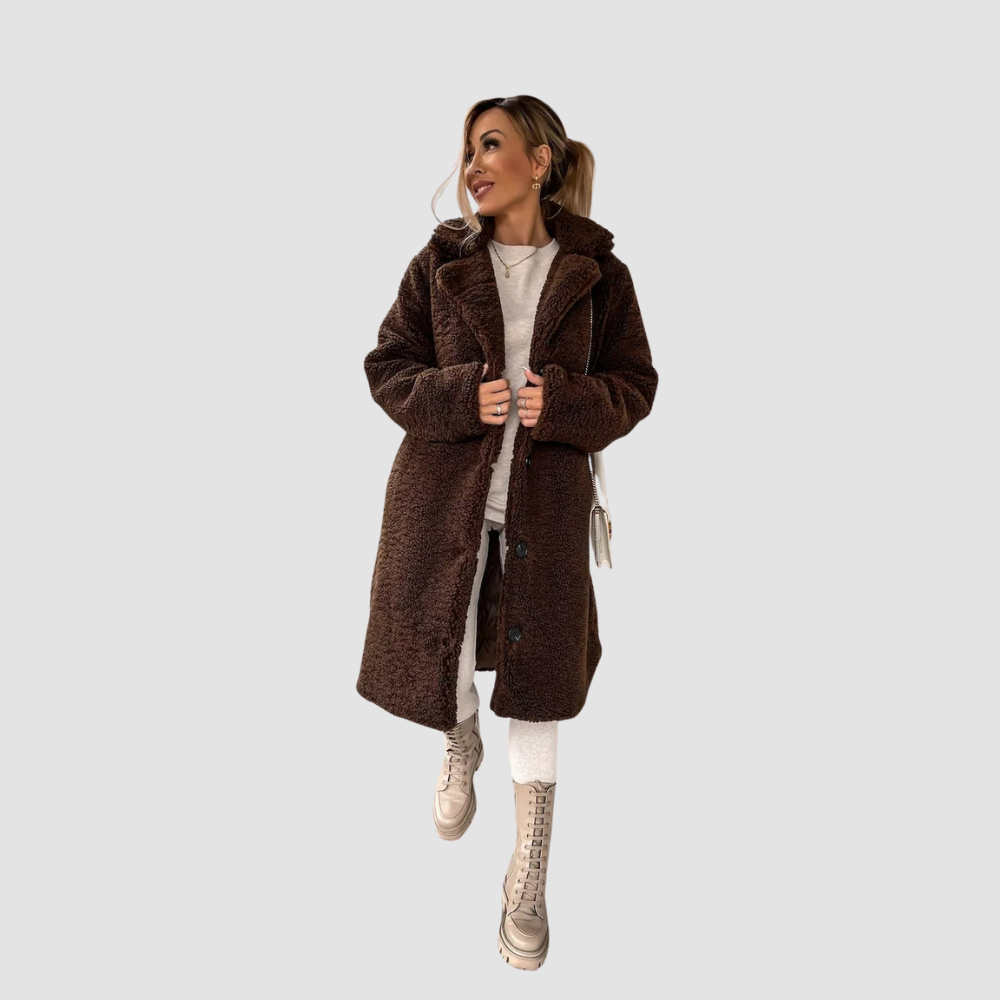 Elegant Plush Trench Coat
