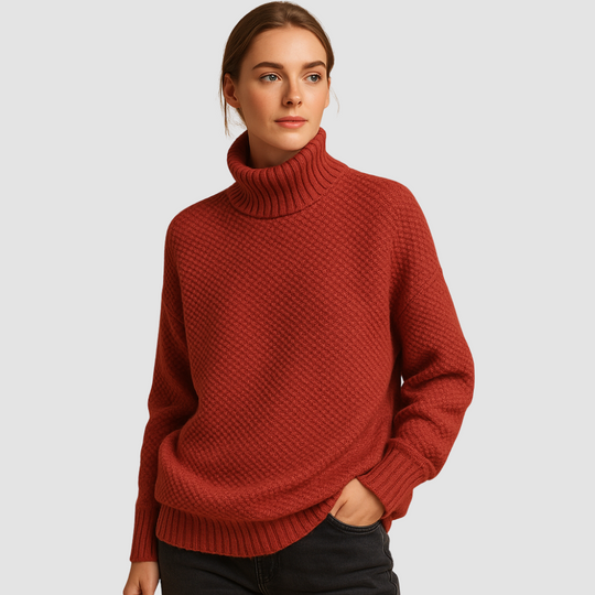 Elegant knitted turtleneck sweater for women