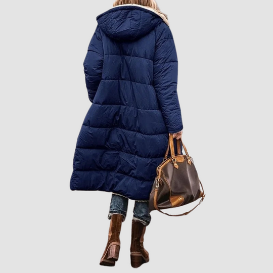 Women Longline Sherpa-Lined Puffer Coat