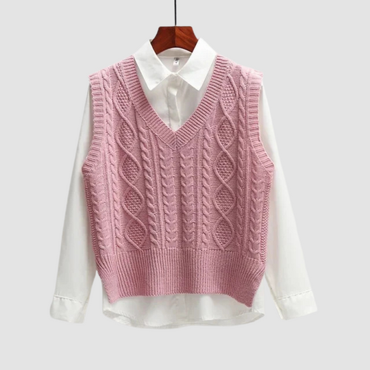 Women Cable Knit Sweater Vest