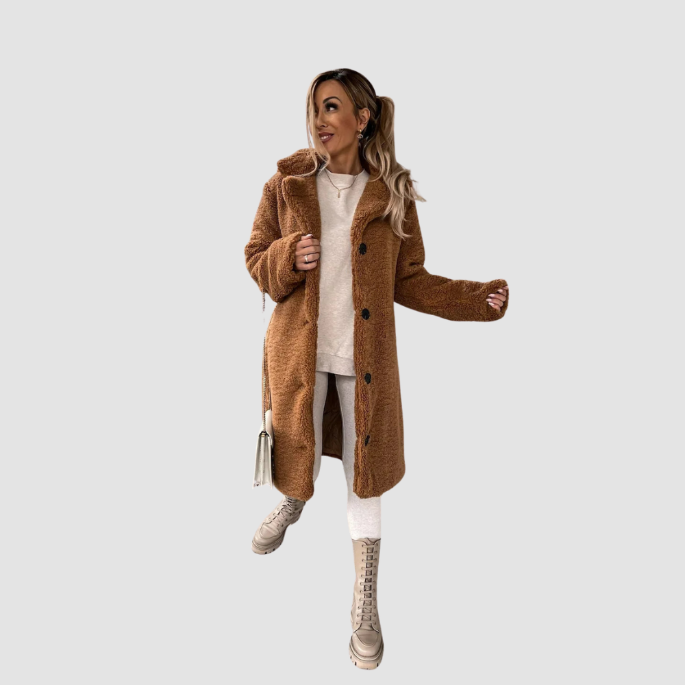 Elegant Plush Trench Coat