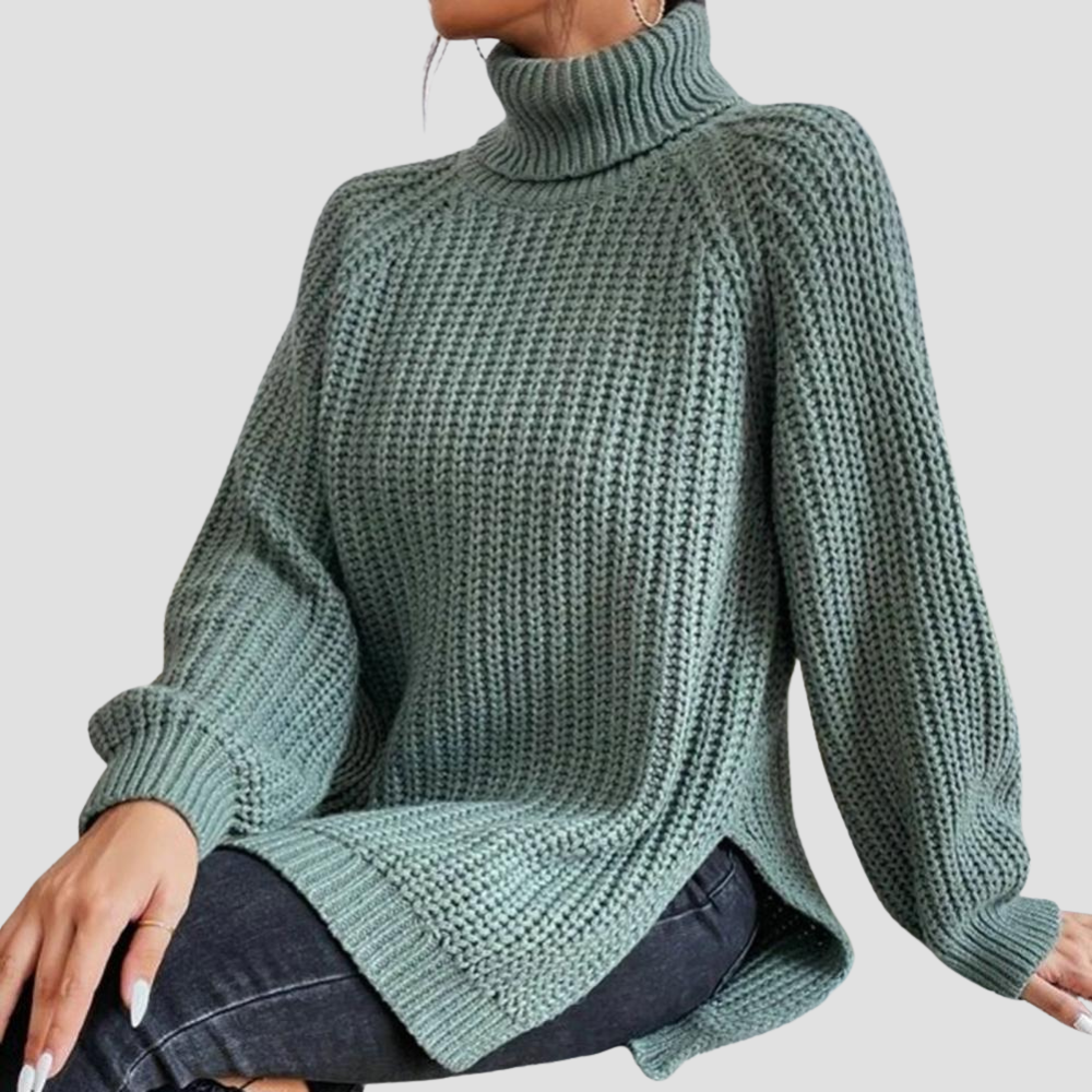 Mary - Women's elegant cotton turtleneck sweater