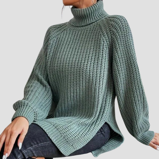 Mary - Women's elegant cotton turtleneck sweater