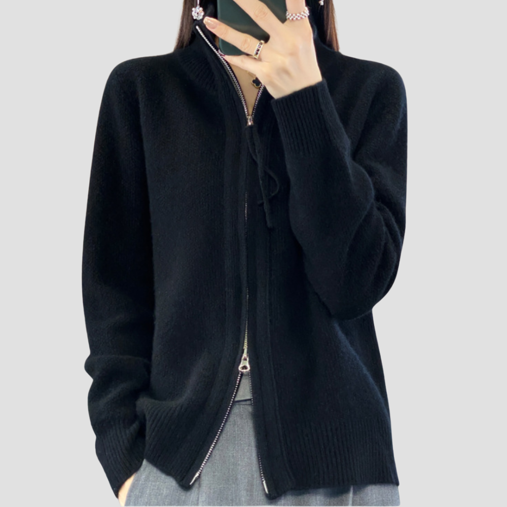 Carol - Wool Zip-up Cardigan