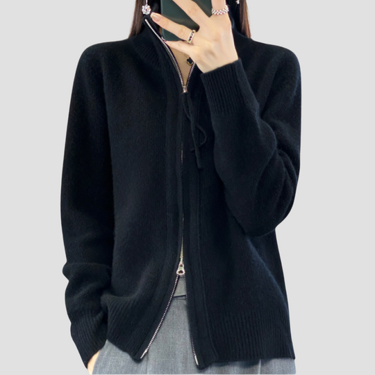 Carol - Wool Zip-up Cardigan