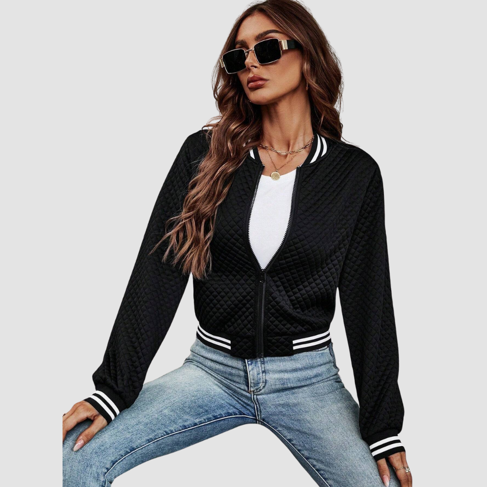 Women Cropped Bomber Jacket