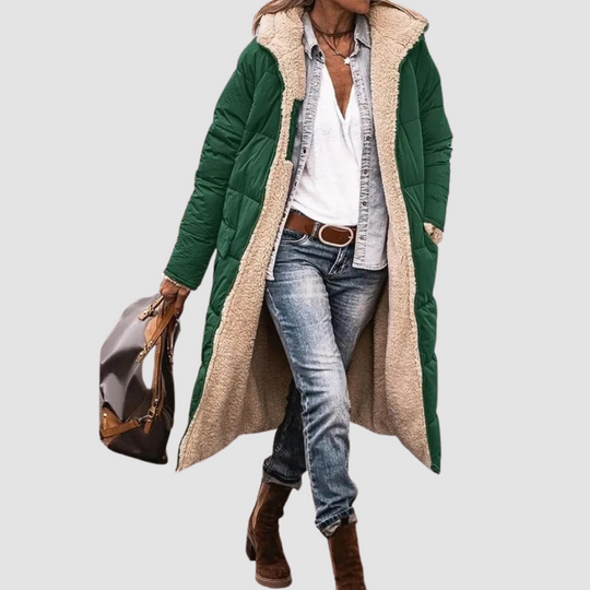 Women Longline Sherpa-Lined Puffer Coat