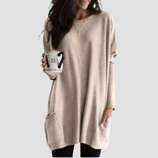 Women's Oversized Tunic Sweater for Relaxed Comfort