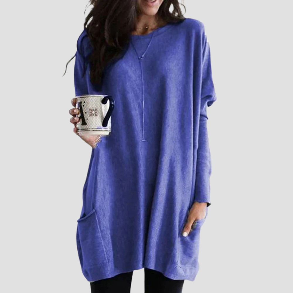 Women's Oversized Tunic Sweater for Relaxed Comfort
