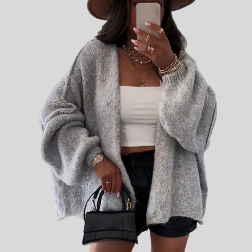 Women's Oversized Balloon Sleeve Cardigan