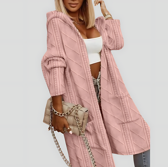 Extended Length Hooded Cardigan for Women