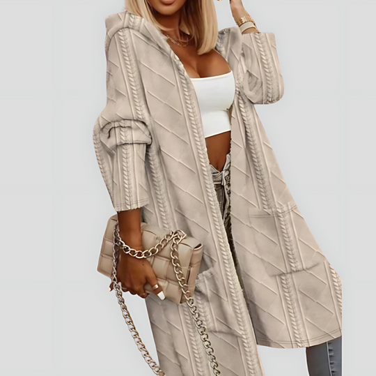 Extended Length Hooded Cardigan for Women
