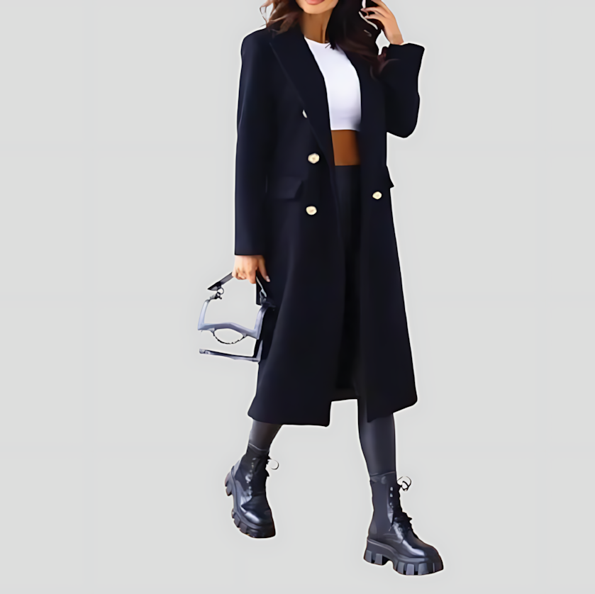 Women's Fitted Long Trench Coat