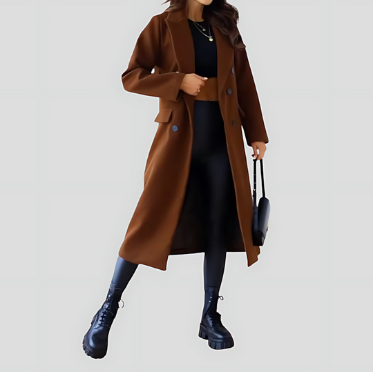 Women's Fitted Long Trench Coat
