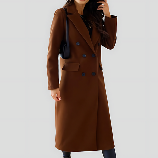 Women's Fitted Long Trench Coat
