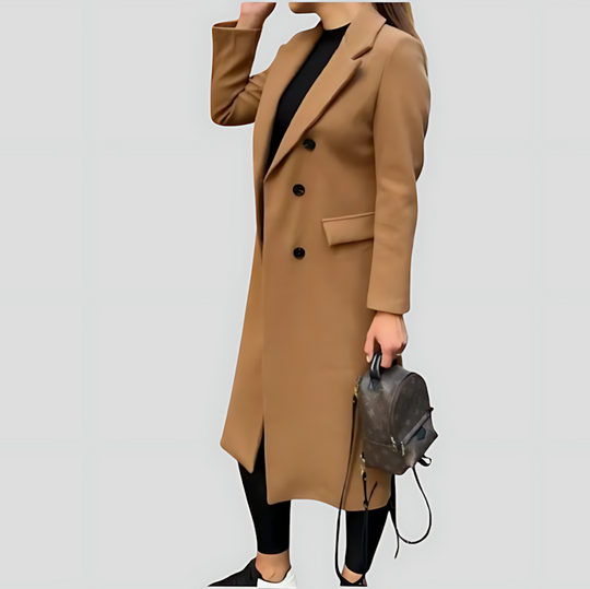 Women's Fitted Long Trench Coat