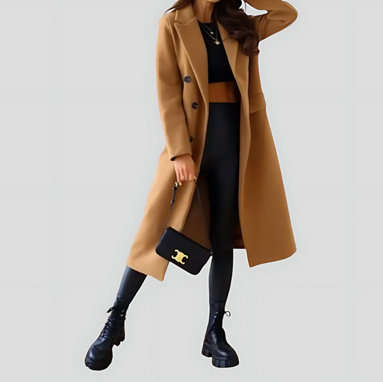 Women's Fitted Long Trench Coat