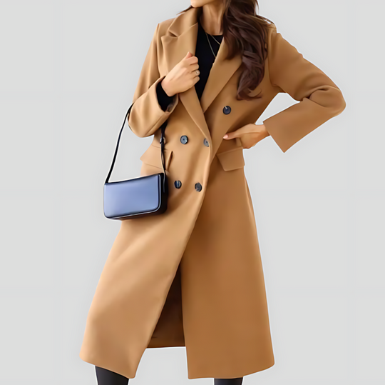 Women's Fitted Long Trench Coat