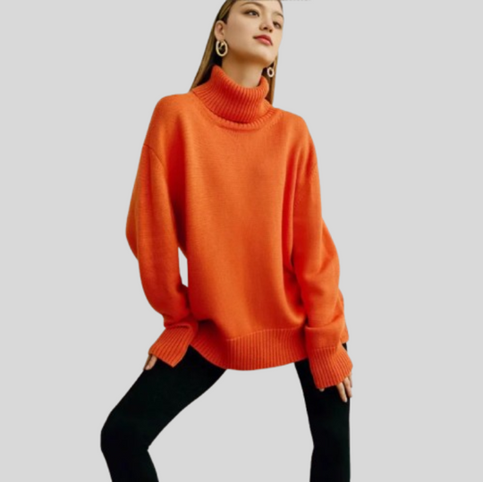 Women's Knit Oversized Turtleneck Sweater