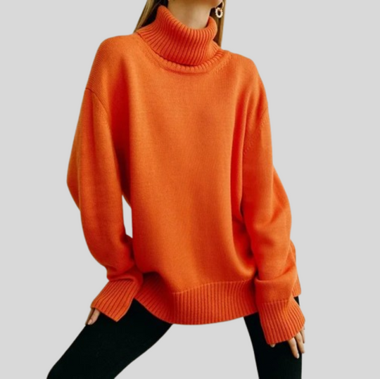 Women's Knit Oversized Turtleneck Sweater