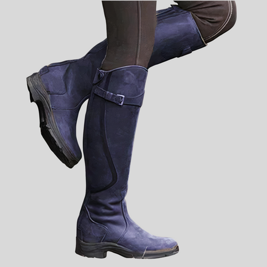 Women's Stylish Knee-High Boots with Buckle Detail