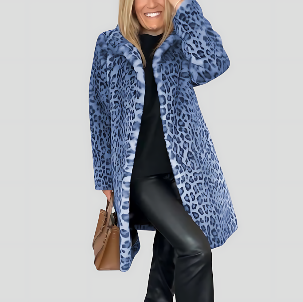 Warm Winter Leopard Print Coat for Women