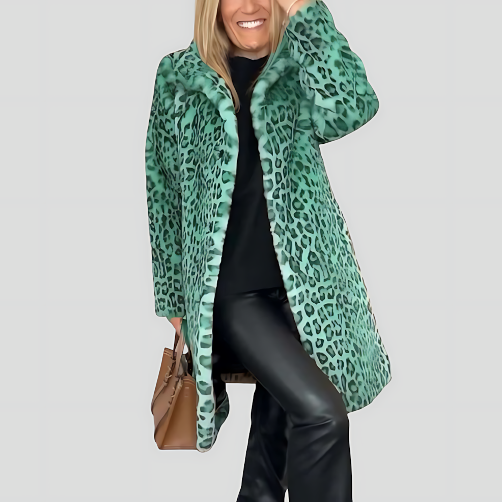 Warm Winter Leopard Print Coat for Women