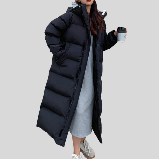 Women's Winter Long Down Hooded Puffer Jacket