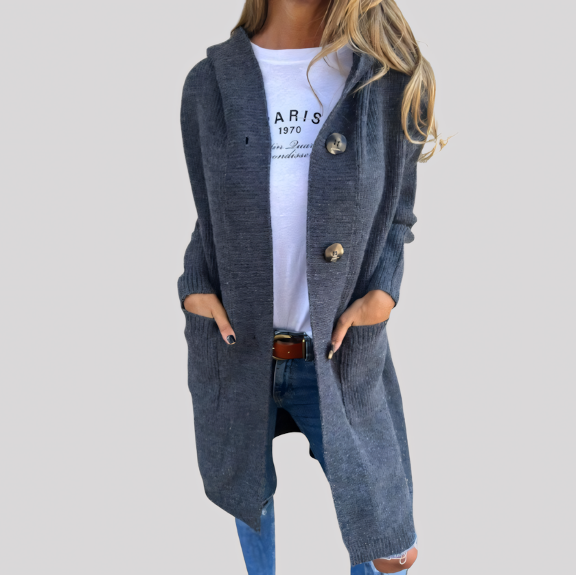 Women's Button-Up Long Knit Sweater Cardigan