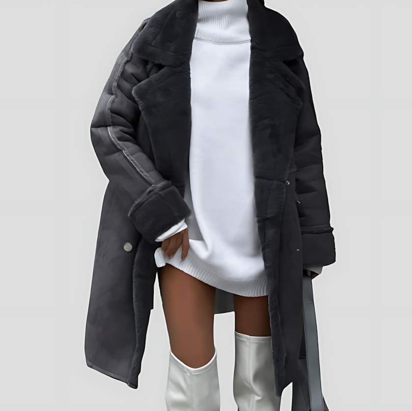 Stylish Long Polar Fleece Women's Coat