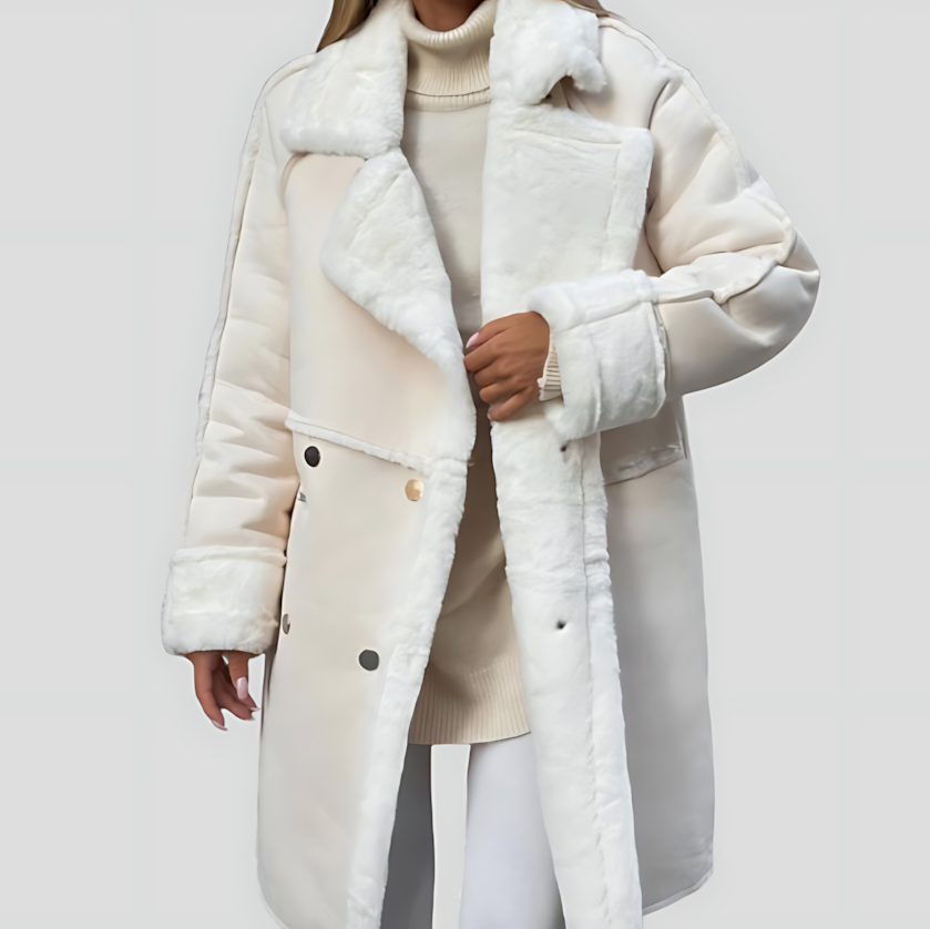 Stylish Long Polar Fleece Women's Coat