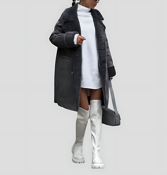 Stylish Long Polar Fleece Women's Coat