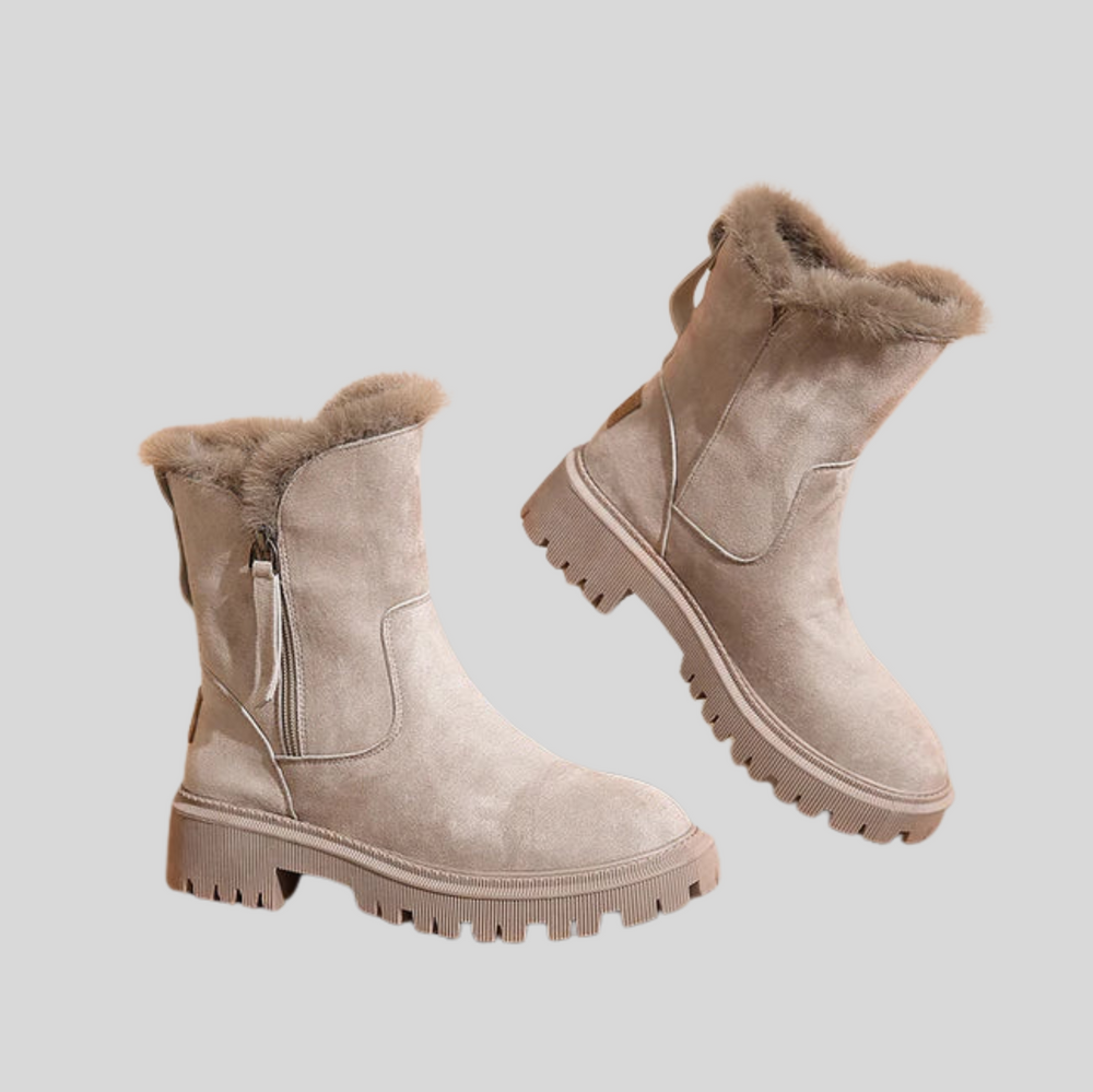 Women's Mid-Ankle Winter Boots with Side Zip Closure