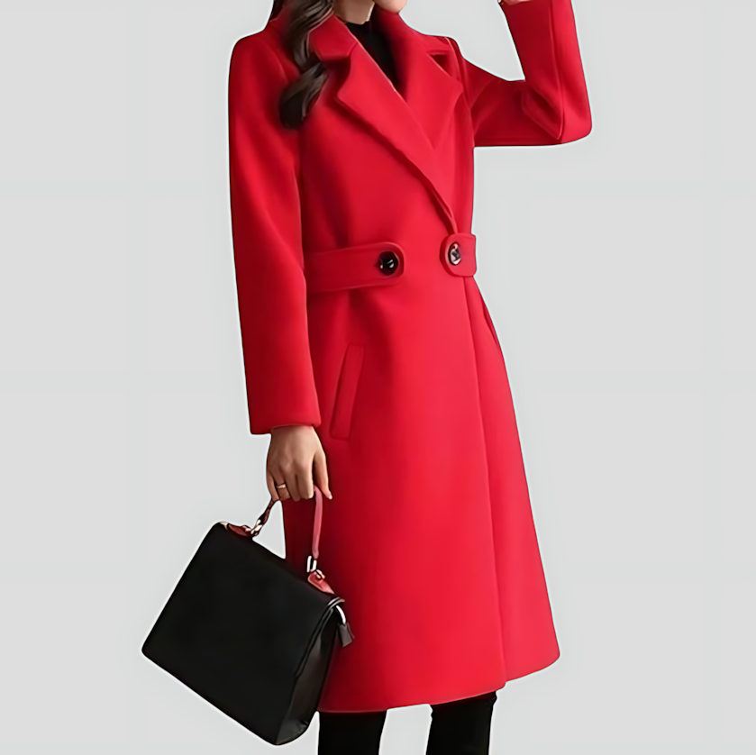 Women's Notched Lapel Mid-Long Winter Coat