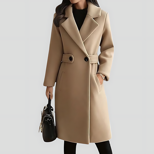 Women's Notched Lapel Mid-Long Winter Coat