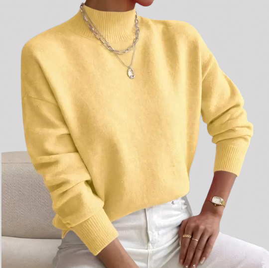 Women's Knit Ribbed Mock Neck Sweater