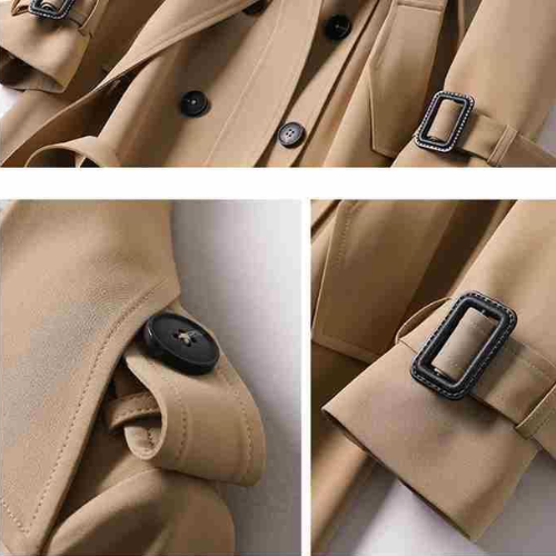 Elara - Trench Coat with Double Button Placket