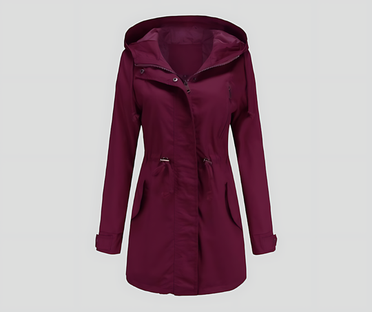 Women's Hooded Parka Jacket with Adjustable Drawstring Waist