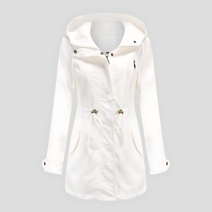 Women's Hooded Parka Jacket with Adjustable Drawstring Waist