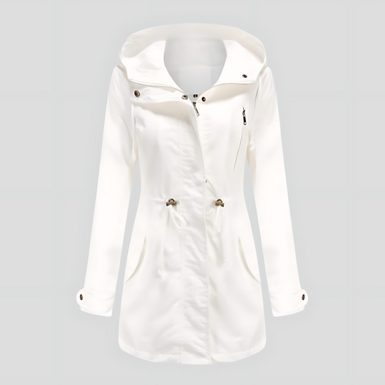 Women's Hooded Parka Jacket with Adjustable Drawstring Waist