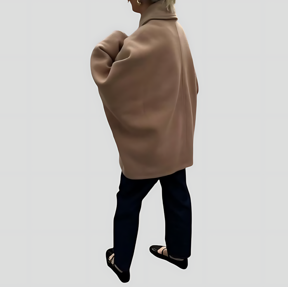 Women's Oversized Coat with Wide Collar