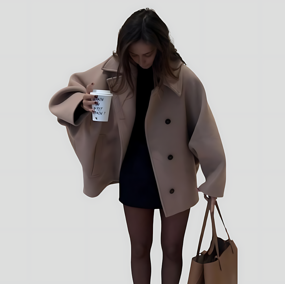 Women's Oversized Coat with Wide Collar