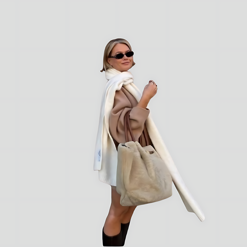 Women's Oversized Coat with Wide Collar