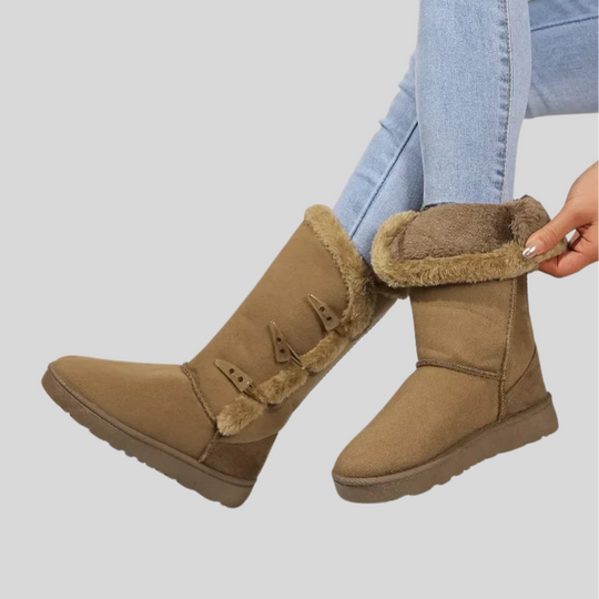 Stylish Thick-Soled Plush Snow Boots for Women