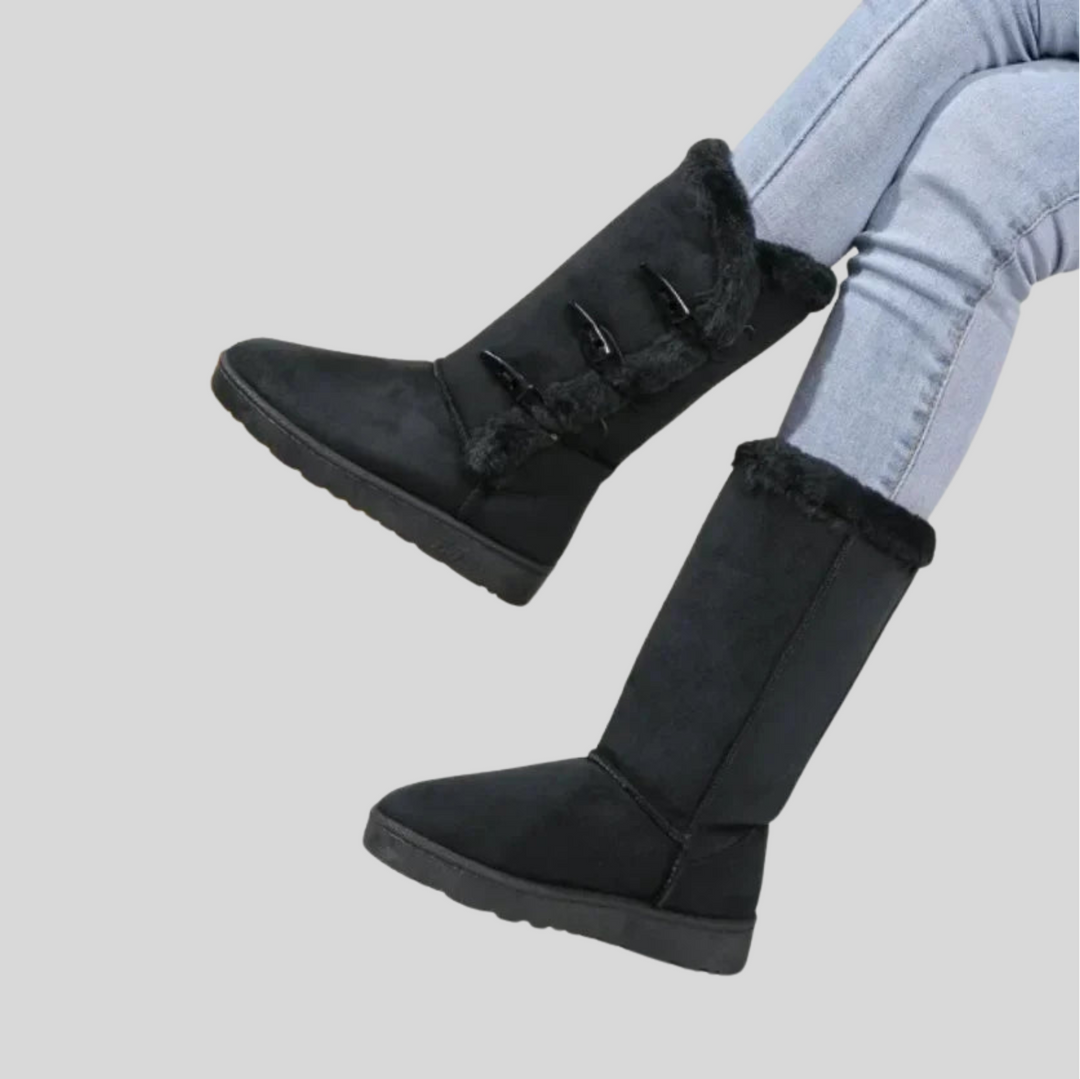 Stylish Thick-Soled Plush Snow Boots for Women