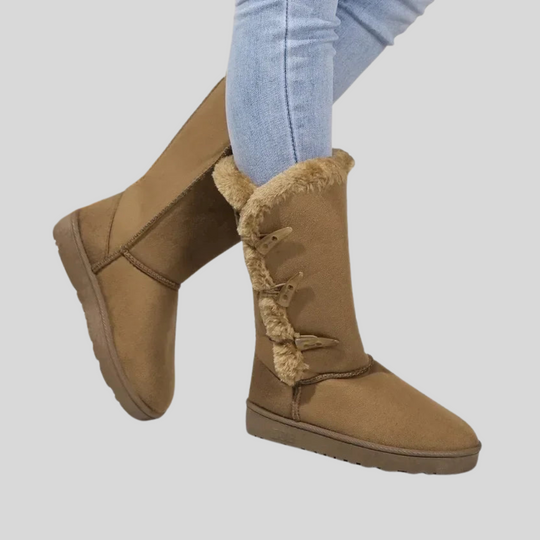 Stylish Thick-Soled Plush Snow Boots for Women