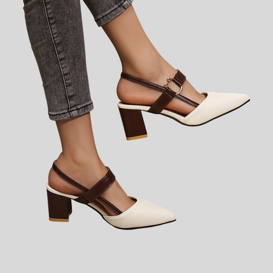 Women's Pointed-Toe Slingback Pumps with Block Heel