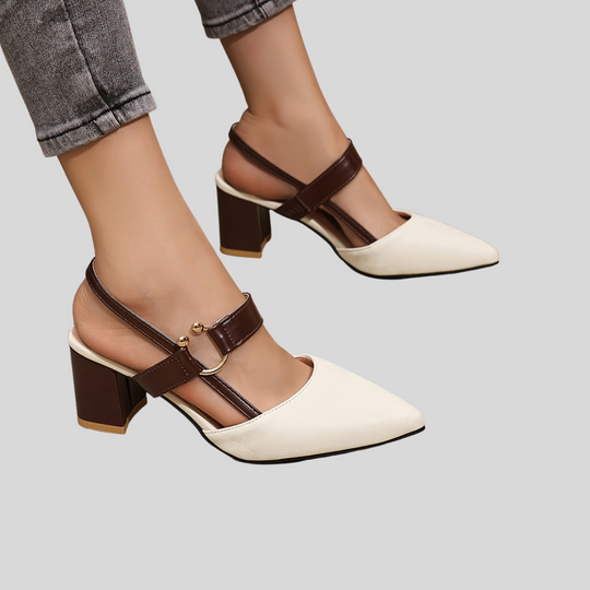 Women's Pointed-Toe Slingback Pumps with Block Heel